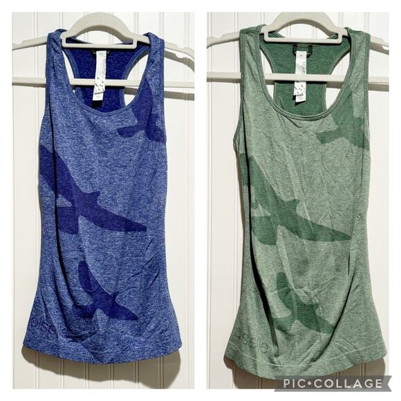 Oiselle Flyte Tank Lot Of Two Green Blue Size XS - Picture 1 of 11